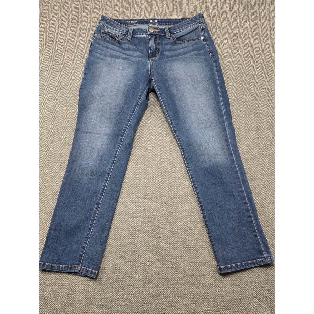 ANA A New Approach Skinny Crop Jeans Women's Size 10 Blue Denim Stretch